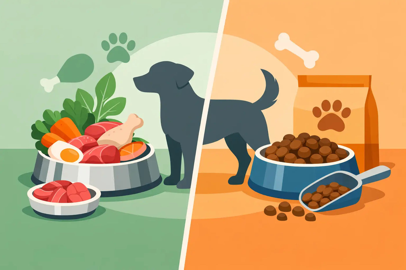 Raw food versus kibble för hund - vad passar?
