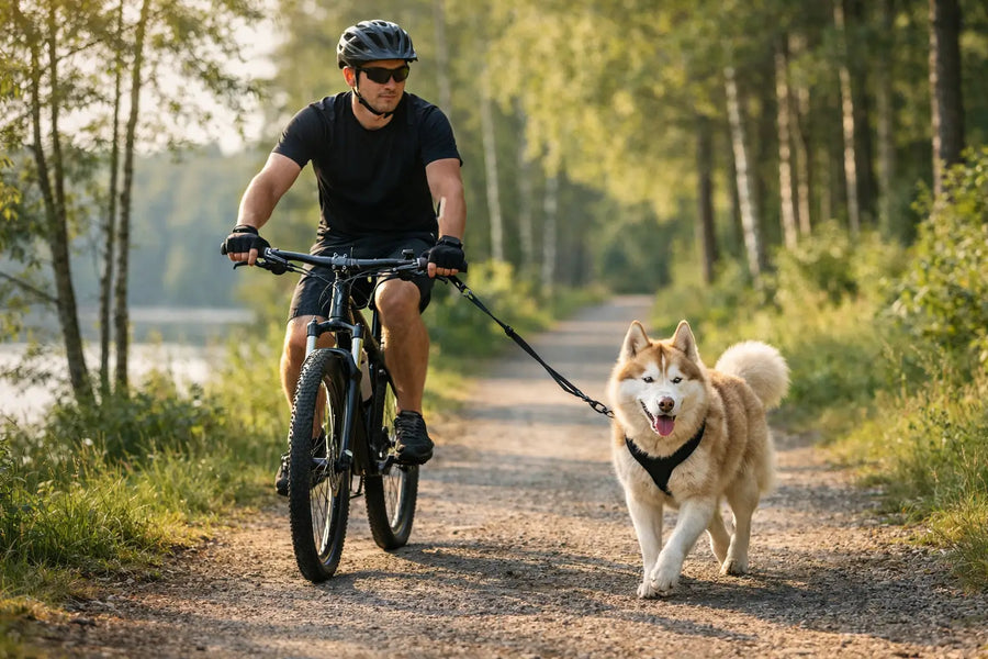 Cykelträning med hund i lugn och trygg takt